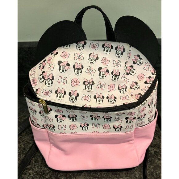 Dani By Danielle Nicole Disney Minnie Mouse Mini Backpack W/Ears Pink & Black - Picture 3 of 16